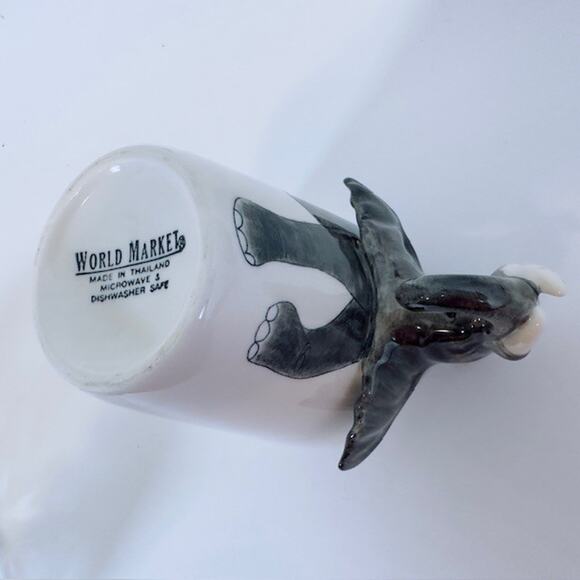 World Market 3D Elephant Trunk Tusks White Ceramic Handle Coffee Mug Cup 12 oz - Picture 7 of 14